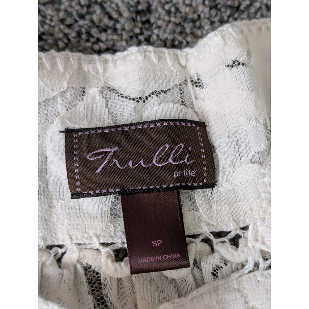 Trulli Petite‎ Cream Lace Puff Sleeve Mini Dress Y2K Vintage Style SP - Picture 3 of 5